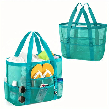 Sac de Plage Filet Anti-Sable – Multi-Poches, Léger et Respirant pour Toute la Famille