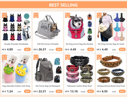 Sling Transporteur Bandoulière en Toile Chien & Chat – Mains Libres | Jusqu’à 7,5 kg | Chihuahua, Caniche & Teddy