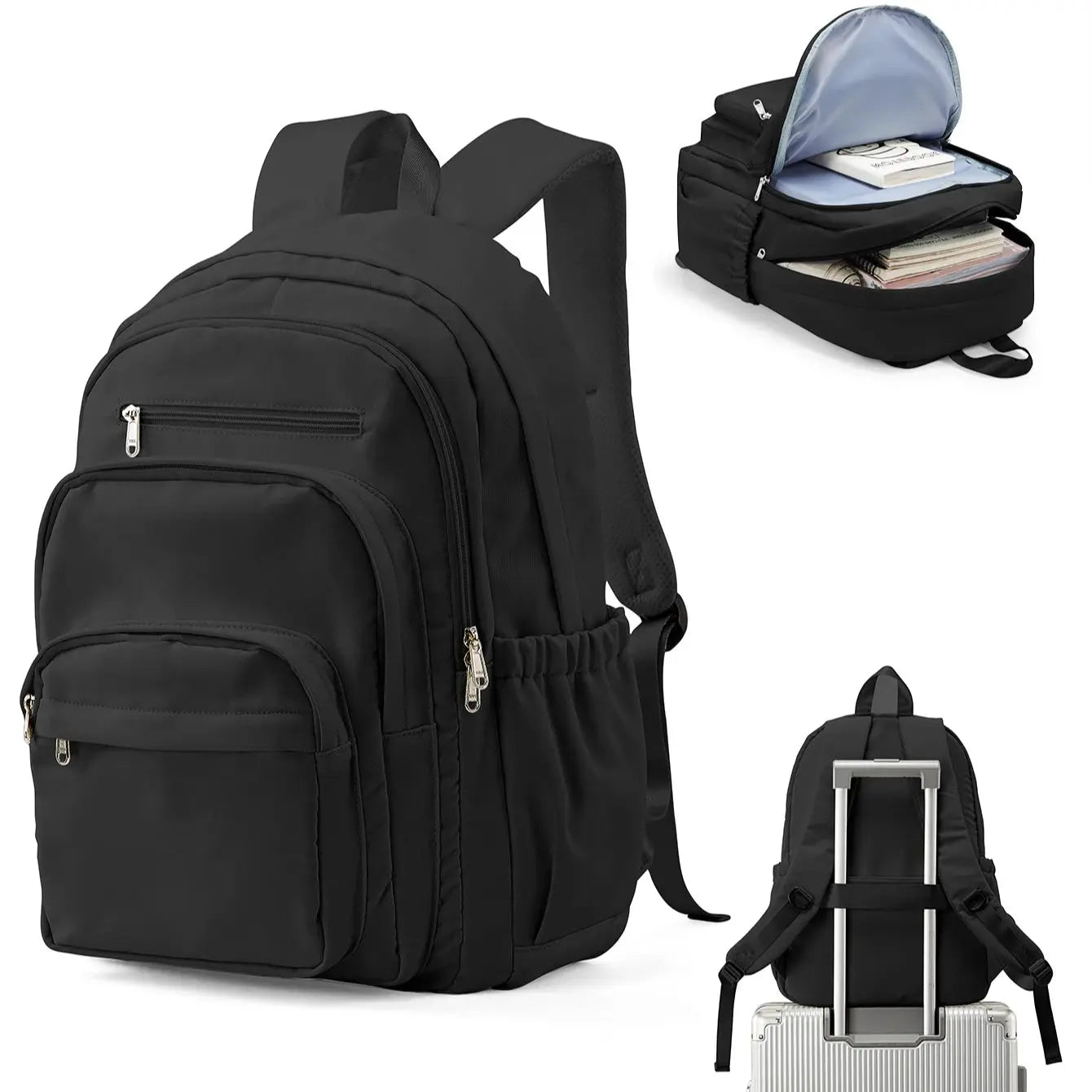 Premium Nylon Teen Backpack – Multi-Pocket, School and Travel, Casual Chic Style