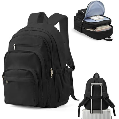 Premium Nylon Teen Backpack – Multi-Pocket, School and Travel, Casual Chic Style