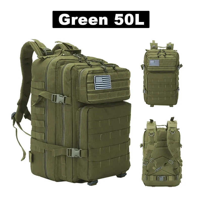 50L Waterproof Tactical Backpack - Large Capacity Multifunction | Travel, Hiking & Outdoor Sports | Unisex