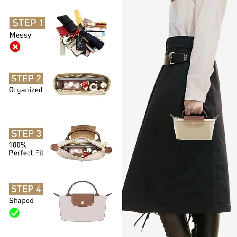 Bag Organizer – Multi-Pocket Insert, With or Without Zipper