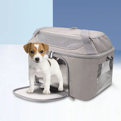 Sac à Dos Transporteur Respirant Chat & Petit Chien – Approuvé Compagnie Aérienne | Voyage & Balade | Gris & Noir