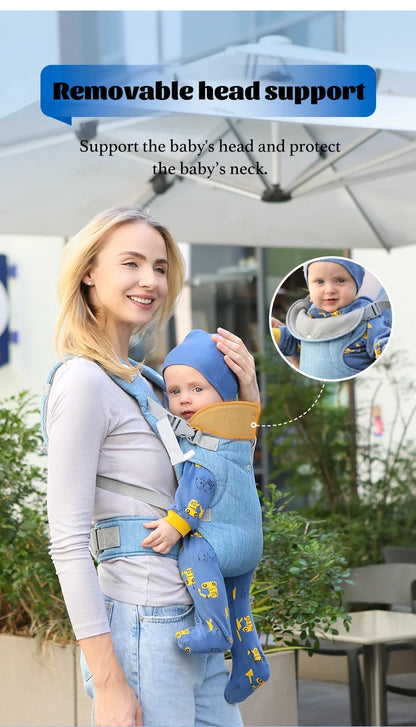 Sangle de Portage Bébé 4-en-1 – Coussin & Sangle Convertible en Siège | Face à Face & Face au Monde | 0–2 Ans