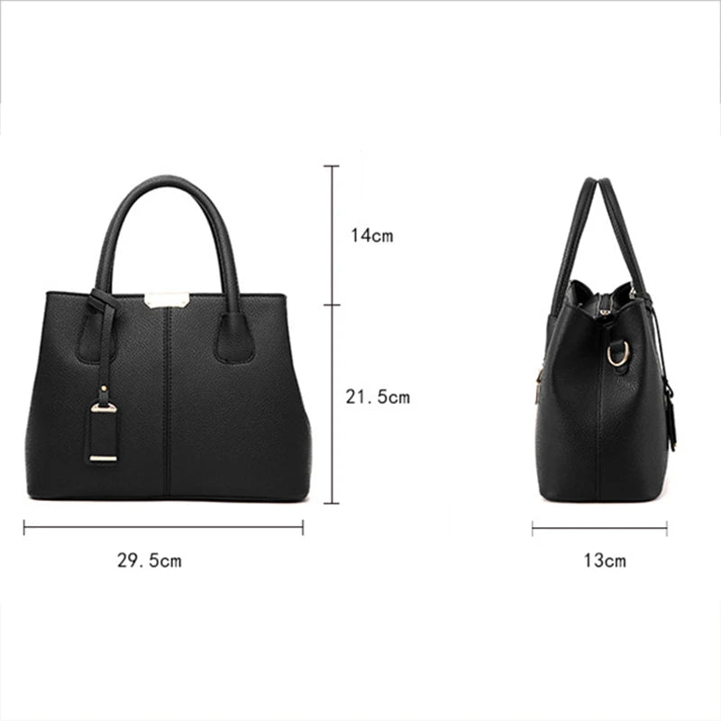 Women's PU Leather Tote Bag - Large, Shoulder & Crossbody