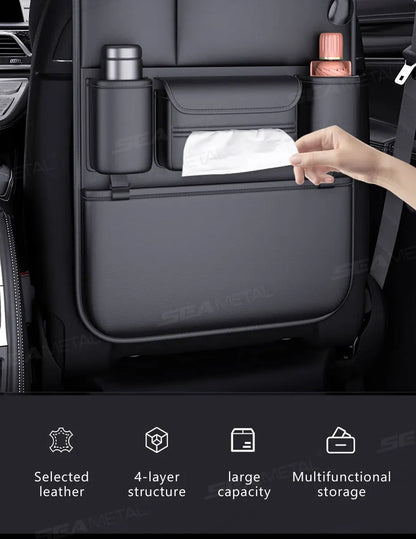 Organisateur de Siège Arrière Voiture 6 Poches en Cuir PU
