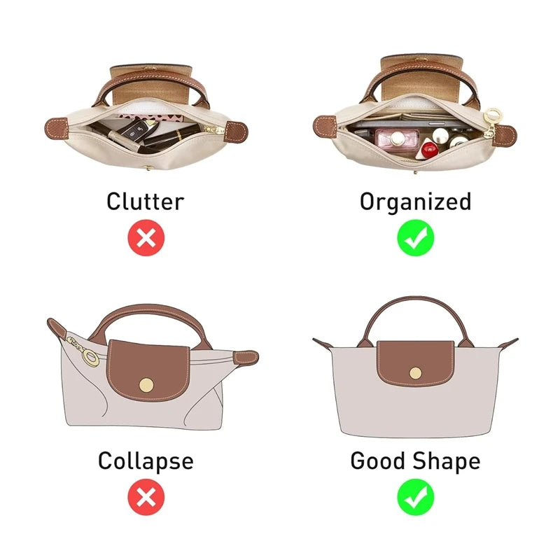 Bag Organizer – Multi-Pocket Insert, With or Without Zipper