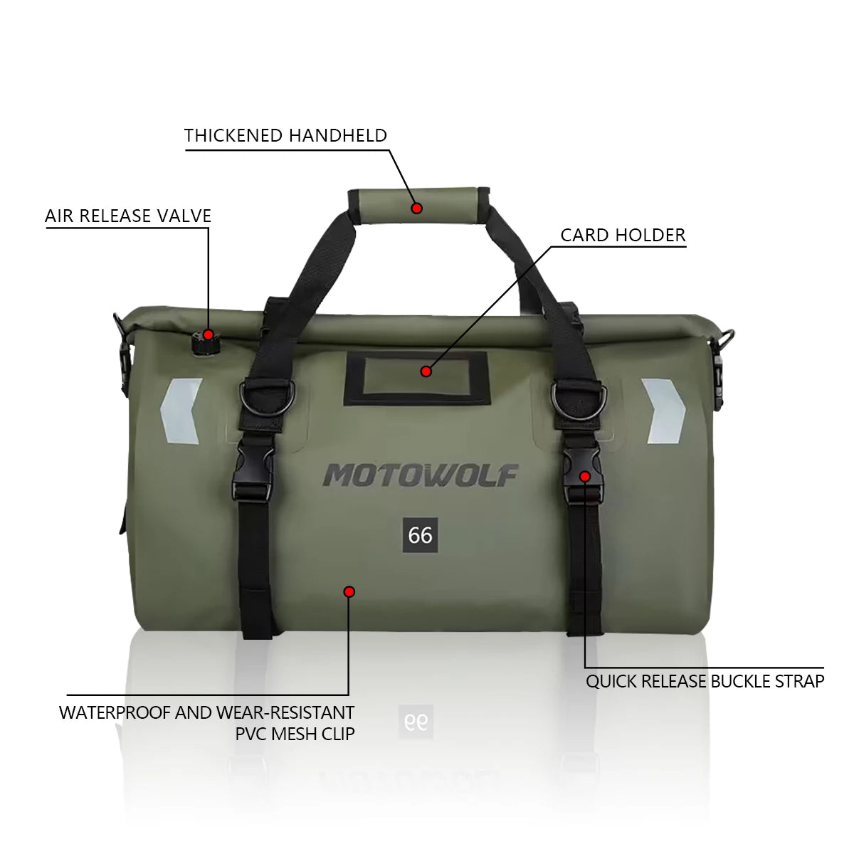 Waterproof Motorcycle Tail Bag - 20L to 100L