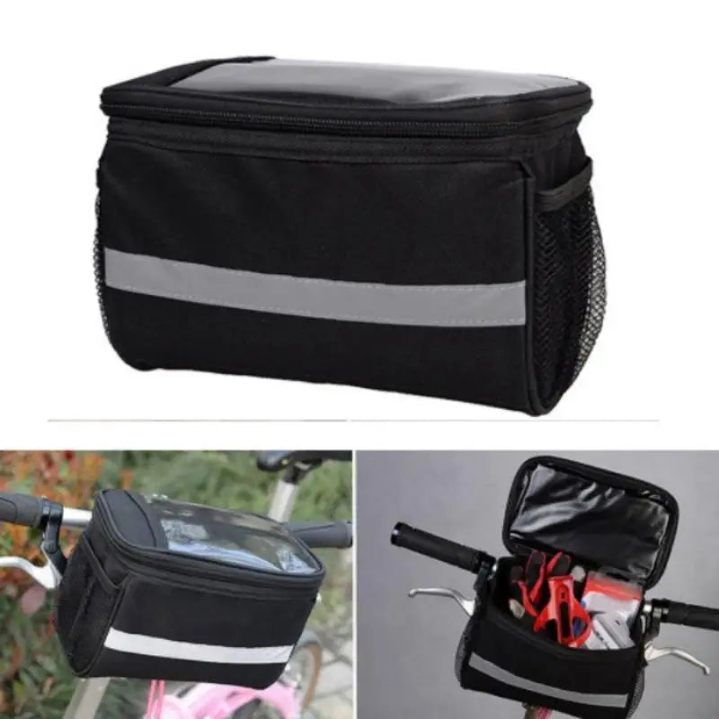 Sacoche de guidon vélo – Poche isotherme, fenêtre téléphone & bande réfléchissante