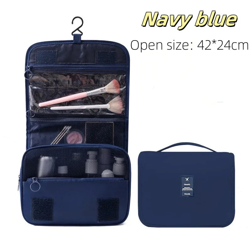 Sac de maquillage de voyage de haute qualité, organisateur de produits de toilette étanche pour femmes, nécessaire de salle de bain, pochette de lavage, sac de rangement de maquillage à crochet