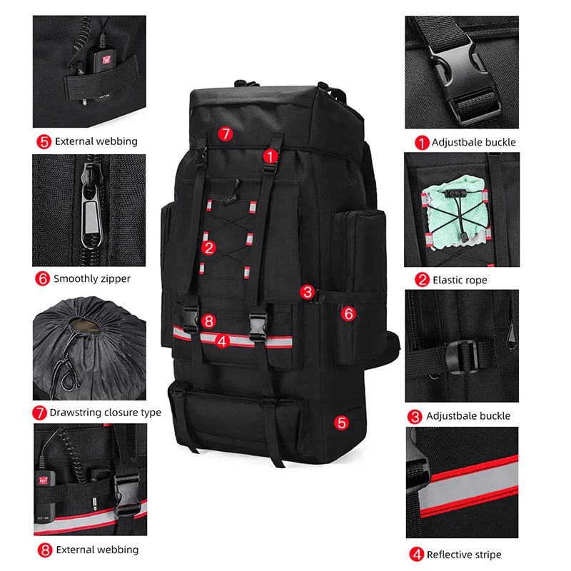 Scione 80L–130L Backpack – Hiking, Camping & Trekking