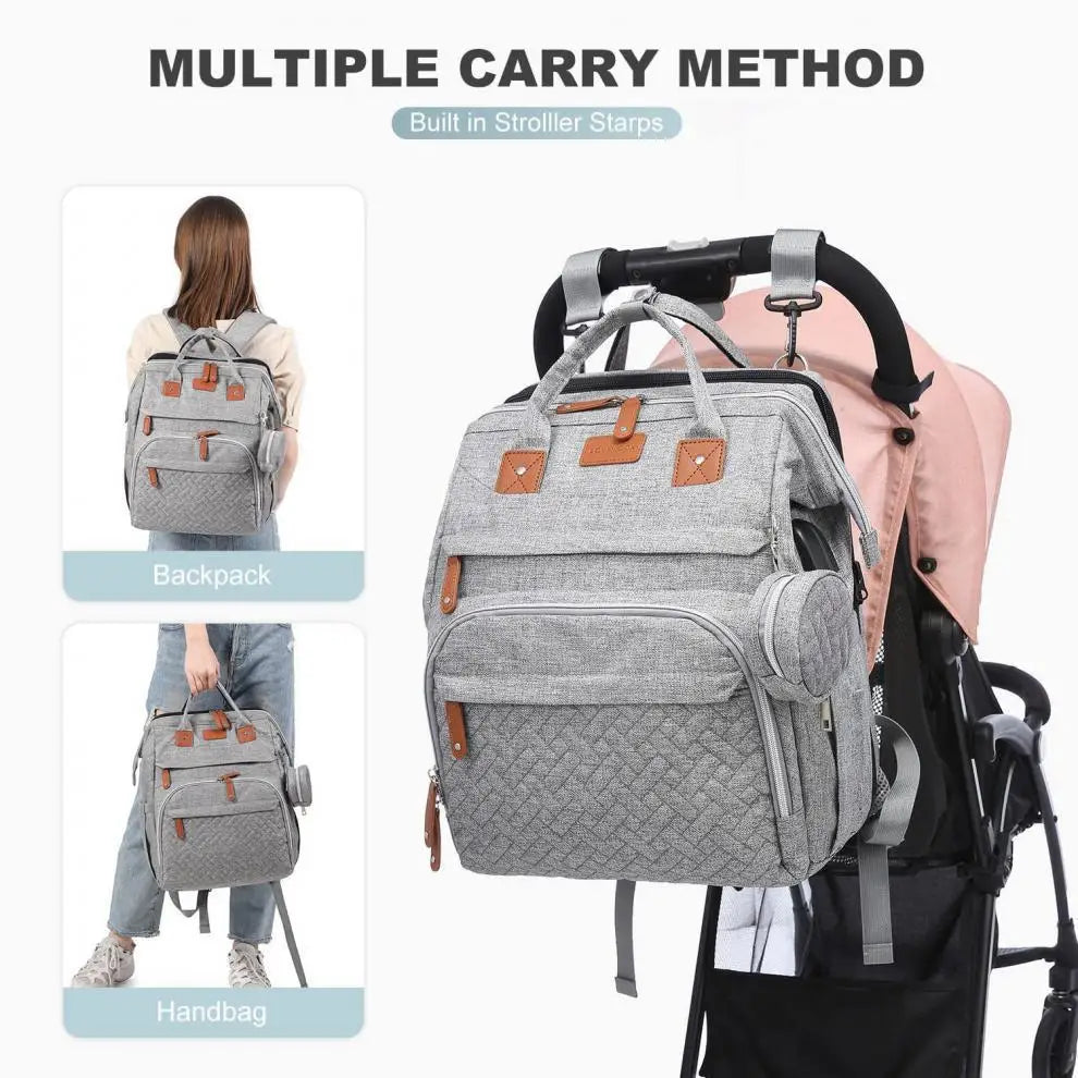 Sac à Dos Maternité 2-en-1 avec Lit de Bébé Intégré - Grande Capacité