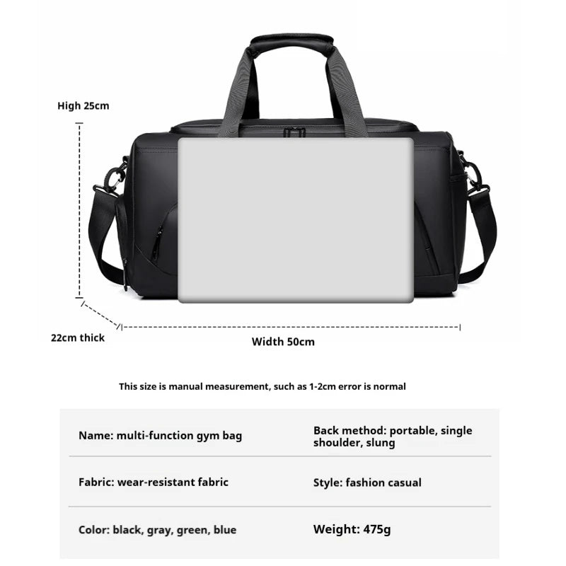 PU Travel Bag – Large Capacity, Multi-Compartment & Shoe Storage