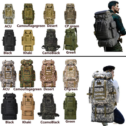 Tactical Backpack Large Capacity 80L & 100L – Hiking, Mountaineering & Camping | Military & Outdoor | Unisex