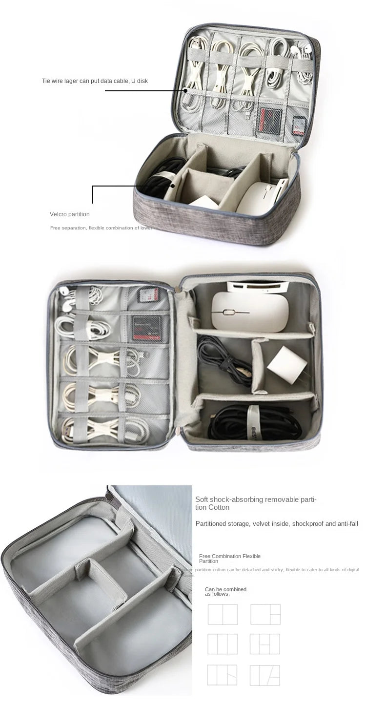 Cable Organizer Pouch – Waterproof, Portable & Multifunctional for Travel