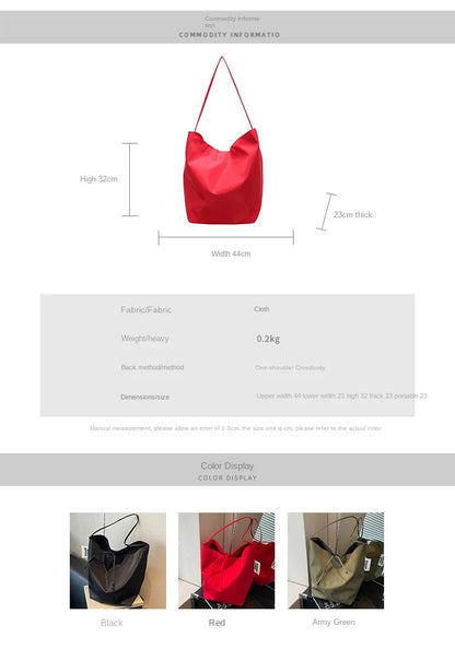Sac Seau Fourre-Tout Minimaliste – Grande Capacité, Style Rétro pour Femme
