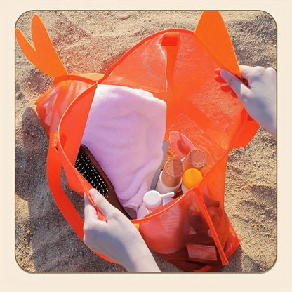 Family Mesh Beach Bag – Large Capacity, Toys, Shells, and Vacation Essentials
