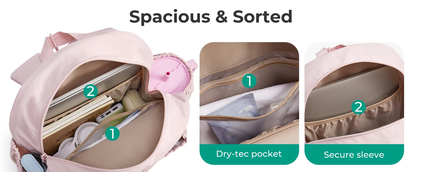 Sac à dos sport femme – Tennis, Gym & Quotidien avec compartiment chaussures