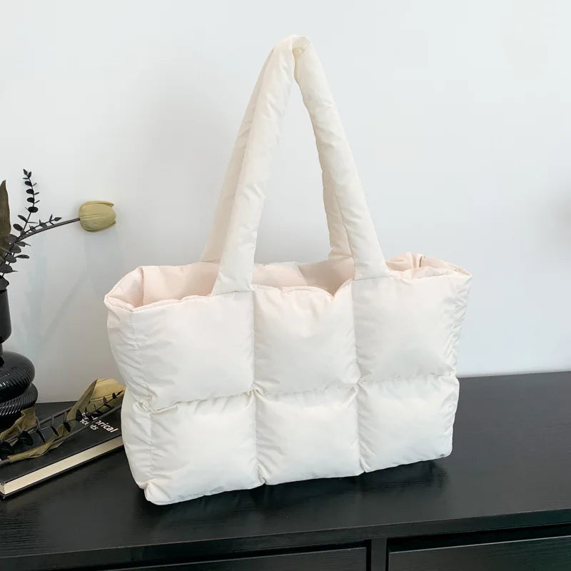 Sac Fourre-Tout Matelassé à Carreaux – Grande Capacité, Imperméable & Style Rétro