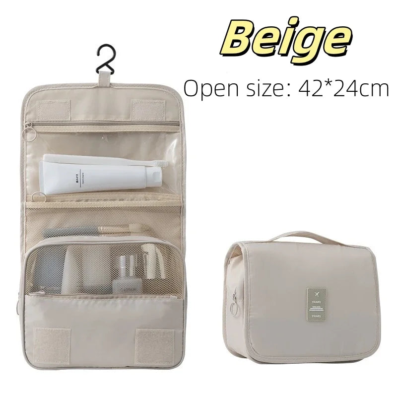 Sac de maquillage de voyage de haute qualité, organisateur de produits de toilette étanche pour femmes, nécessaire de salle de bain, pochette de lavage, sac de rangement de maquillage à crochet