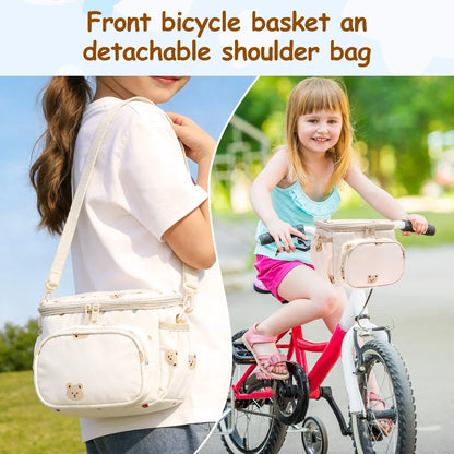 Panier Vélo Enfant – Sac de Guidon Multi-Poches pour Trottinette et Vélo