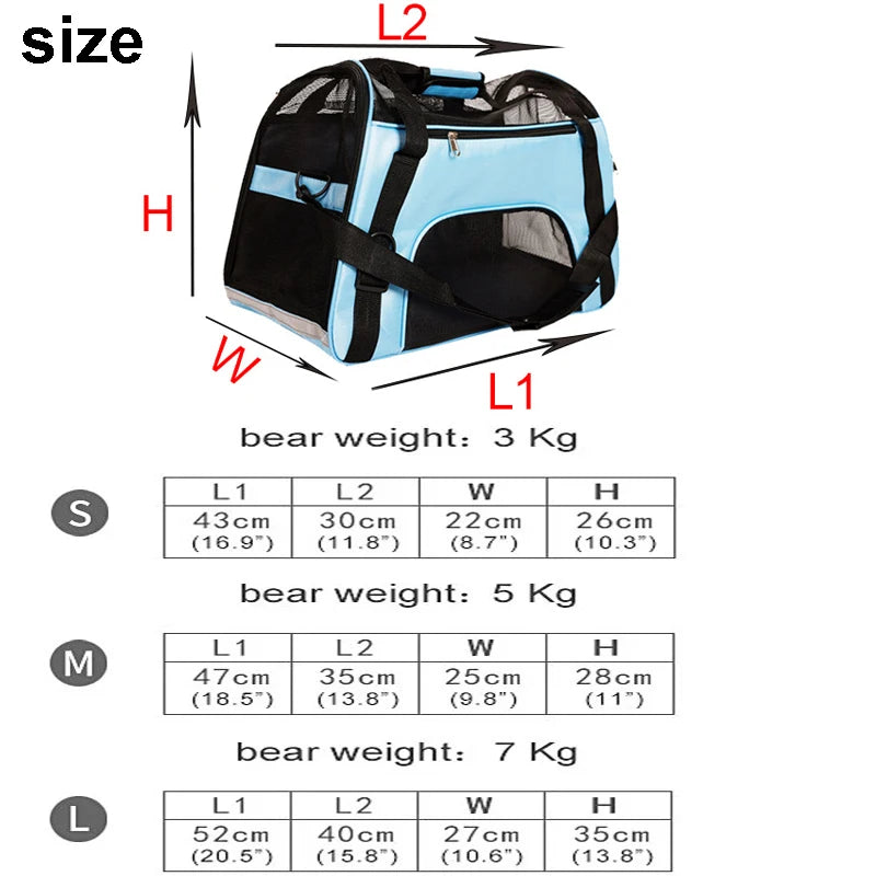 Breathable Mesh Cat & Dog Carrier – Foldable | Sizes S, M & L | Travel & Outdoor