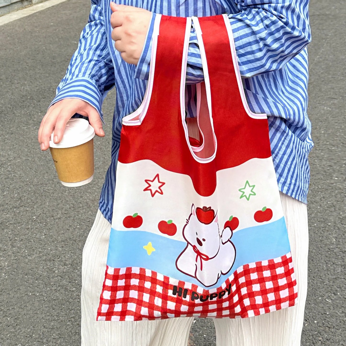 Foldable Eco-Friendly Tote Bag Large Capacity – Reusable & Cute Shopping Bag