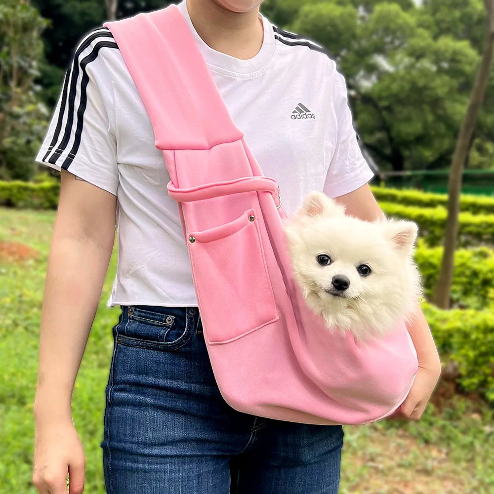Sling Transporteur Bandoulière en Toile Chien & Chat – Mains Libres | Jusqu’à 7,5 kg | Chihuahua, Caniche & Teddy