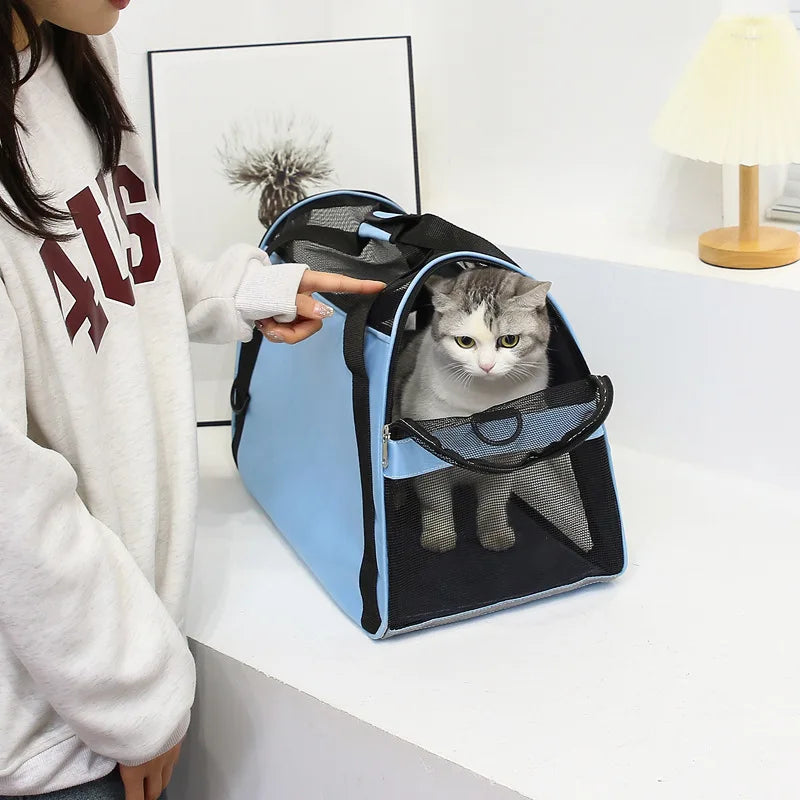Breathable Mesh Cat & Dog Carrier – Foldable | Sizes S, M & L | Travel & Outdoor