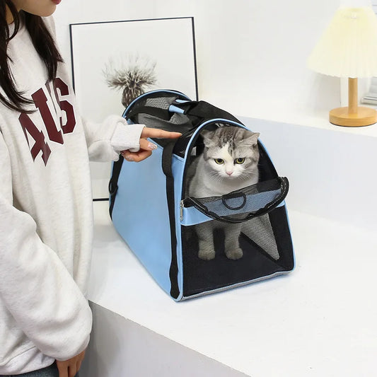 Sac Transporteur Chat & Chien en Mesh Respirant – Pliable | Tailles S, M & L | Voyage & Balade