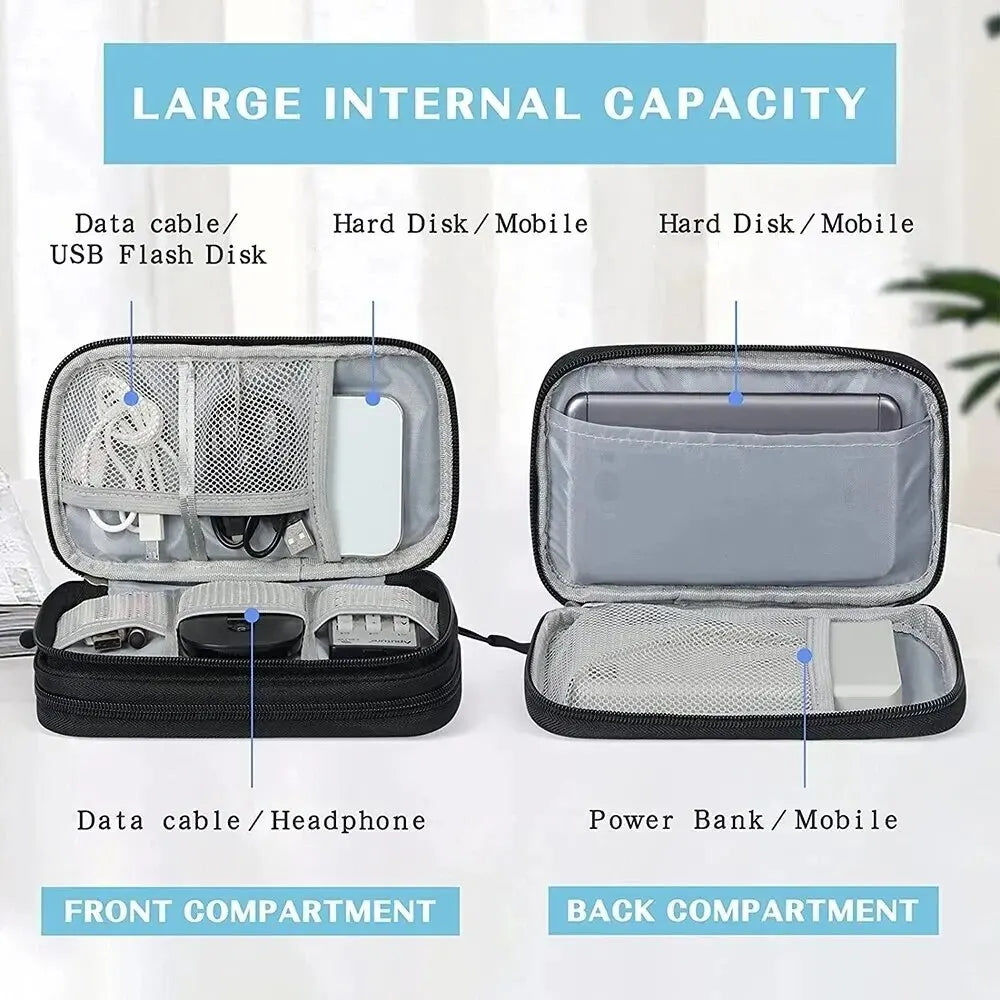 Pochette Organisateur de Câbles – Double ou Simple Couche, Imperméable & Compacte