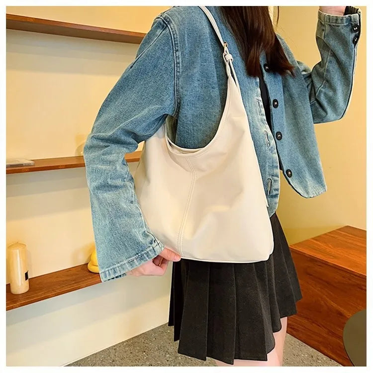 Sac Tote Rétro Femme en Cuir PU - Grande Capacité