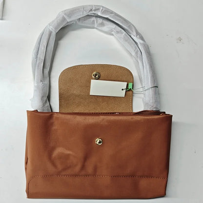 Foldable Embroidered Nylon Hobo Bag – Women's Shoulder Bag, Lightweight & Chic