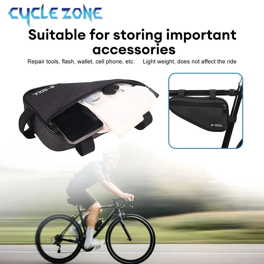 Sacoche Triangulaire de Cadre Vélo – Légère, Durable & Facile à Installer