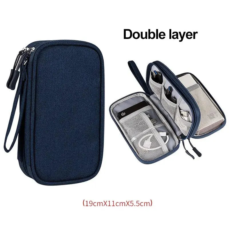 Pochette Organisateur de Câbles – Double ou Simple Couche, Imperméable & Compacte
