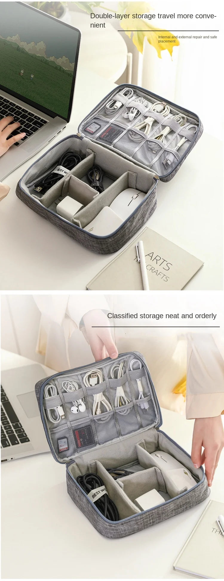 Cable Organizer Pouch – Waterproof, Portable & Multifunctional for Travel
