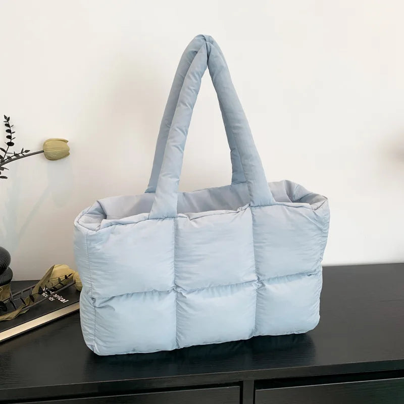 Sac Fourre-Tout Matelassé à Carreaux – Grande Capacité, Imperméable & Style Rétro