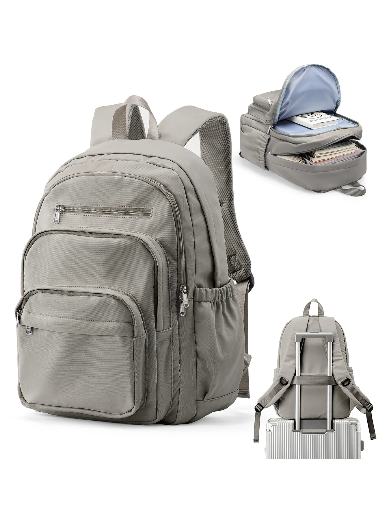 Premium Nylon Teen Backpack – Multi-Pocket, School and Travel, Casual Chic Style