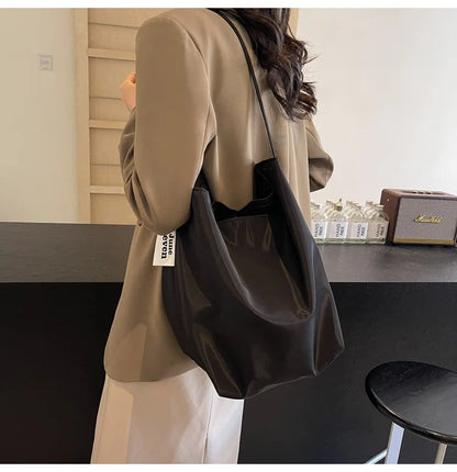 Sac Seau Fourre-Tout Minimaliste – Grande Capacité, Style Rétro pour Femme