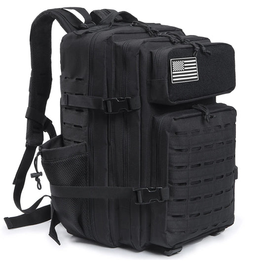 Sac à Dos Tactique 25L & 45L – Randonnée, Voyage, École & Camping | Homme & Femme | Noir & Gris