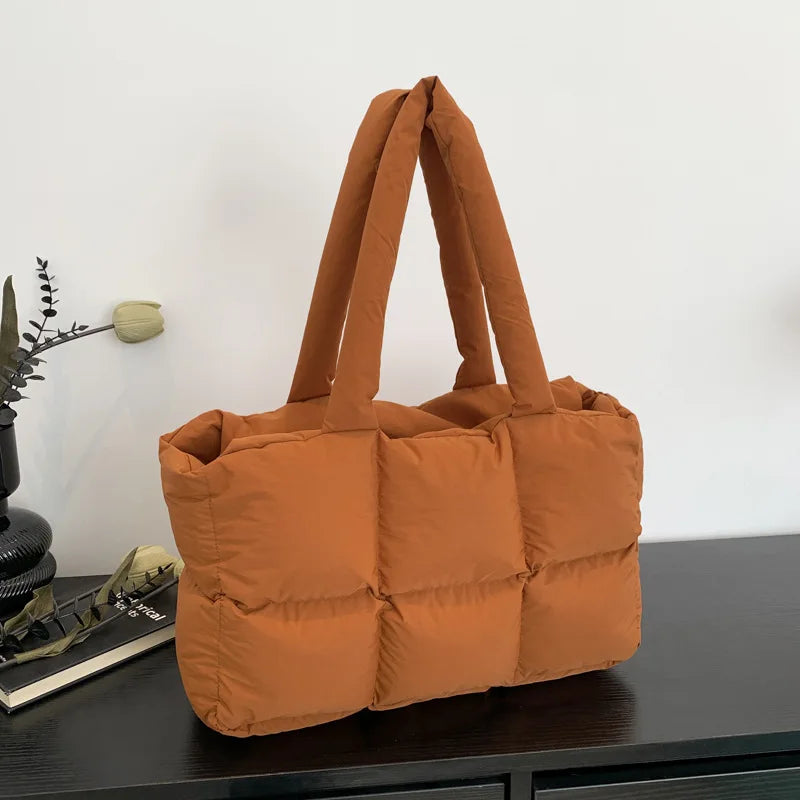 Sac Fourre-Tout Matelassé à Carreaux – Grande Capacité, Imperméable & Style Rétro