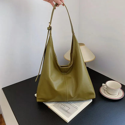 Sac Tote Rétro Femme en Cuir PU - Grande Capacité