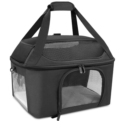 Sac à Dos Transporteur Respirant Chat & Petit Chien – Approuvé Compagnie Aérienne | Voyage & Balade | Gris & Noir