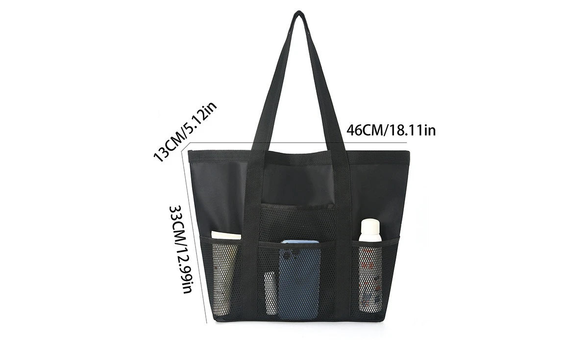 Large Capacity Mesh Beach Bag – Multifunctional | Pool & Travel Shoulder Bag | Swimsuit Storage | 8 Colors