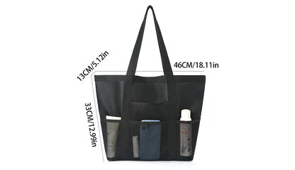 Large Capacity Mesh Beach Bag – Multifunctional | Pool & Travel Shoulder Bag | Swimsuit Storage | 8 Colors