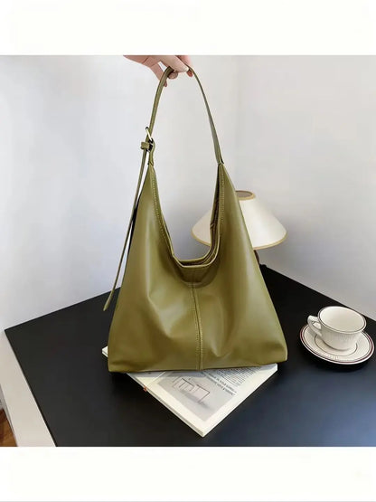 Sac Tote Rétro Femme en Cuir PU - Grande Capacité