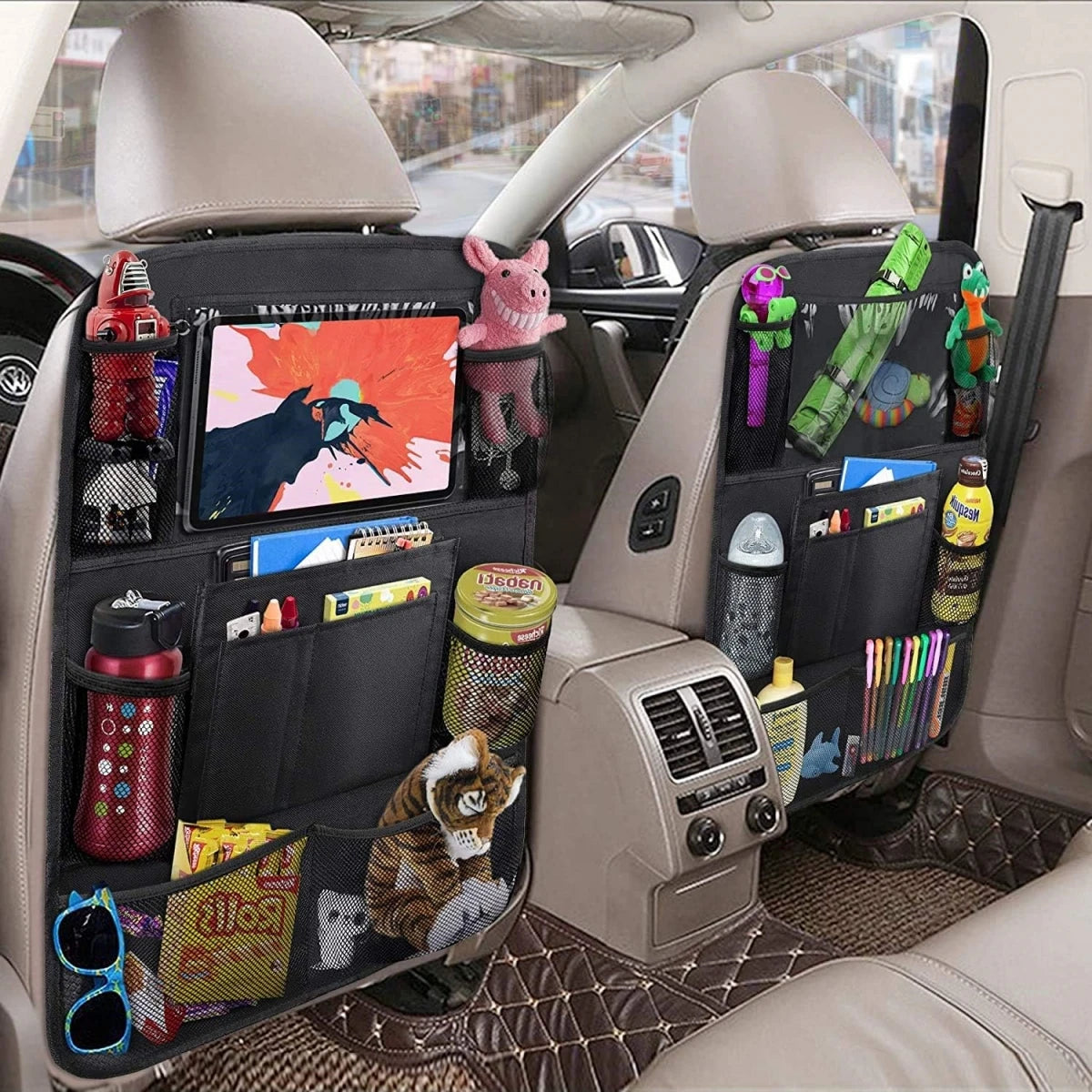 Organisateur de Siège de Voiture – 10 Poches avec Support Tablette Tactile pour Enfants
