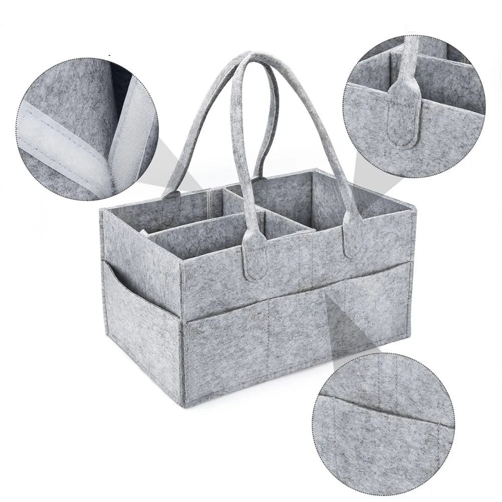 Felt Diaper Caddy – Large Capacity, Toy and Diaper Storage