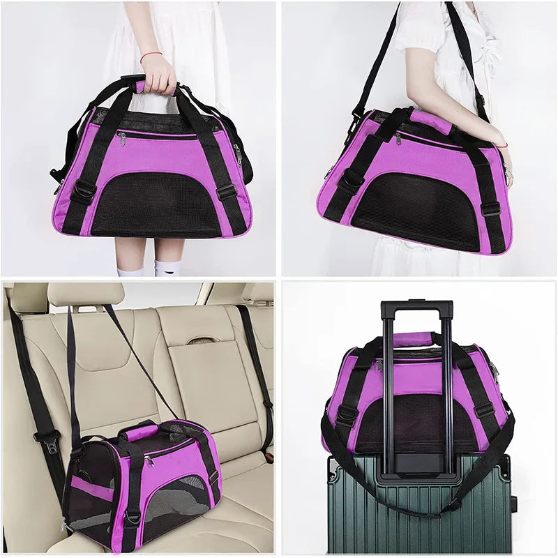 Breathable Mesh Cat & Dog Carrier – Foldable | Sizes S, M & L | Travel & Outdoor