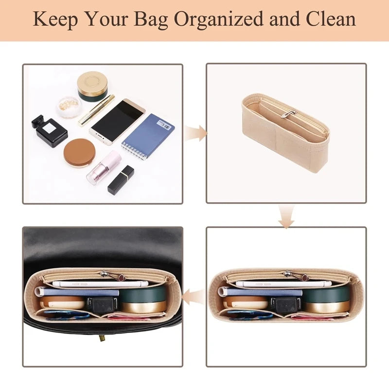 Bag Organizer – Multi-Pocket Insert, With or Without Zipper
